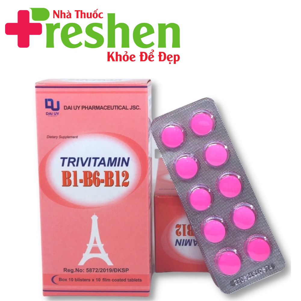 Trivitamin 3B B1- B6 - B12 hộp 100 viên nén - Bổ sung vitamin B1- B6 - B12