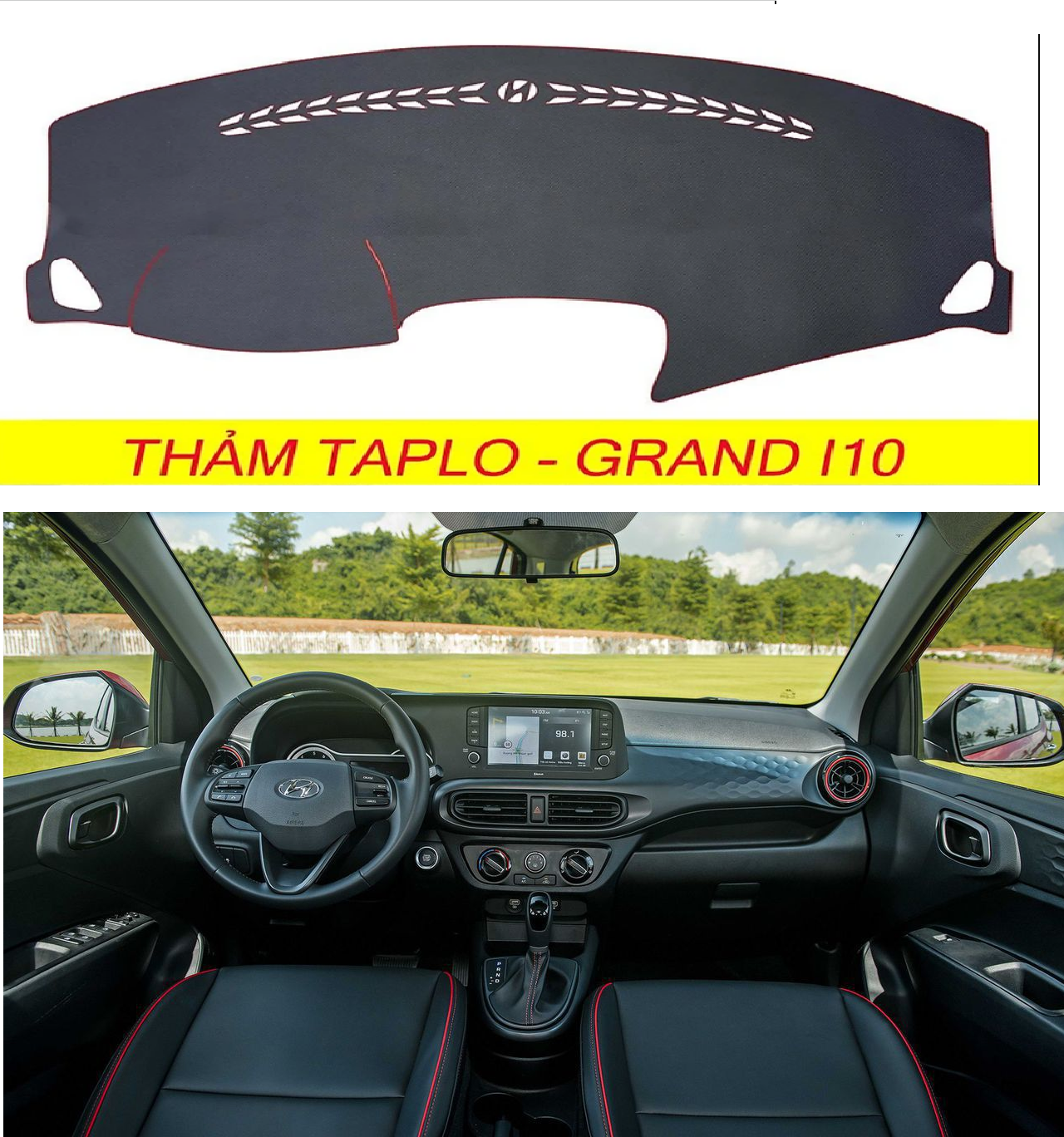 Taplo hyundai i10, thảm taplo ô tô, thảm che nắng ô tô