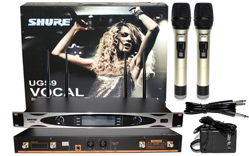 [HCM][ MICRO GIÁ TỐT ] TOP Micro Không Dây BÁN CHẠY NHÂT - MICRO KHÔNG DÂY SHURE UGS9 Chất Lượng - Trọn Bộ 02 Micro Không Dây và Đầu Thu UHF - BỘ 2 MICRO KARAOKE KHÔNG DÂY UHF SHURE UGS9 Hát Cực NhạyChống Hú Rít Không Gây Vỡ Tiếng Âm Thanh Hay