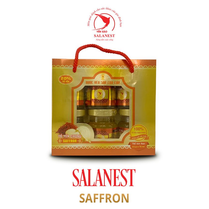 [ Toàn quốc ] Yến chưng Nhụy Hoa nghệ tây Salanest 20% tố yến x 6 hủ / hộp - sức khỏe vàng cho mọi nhà