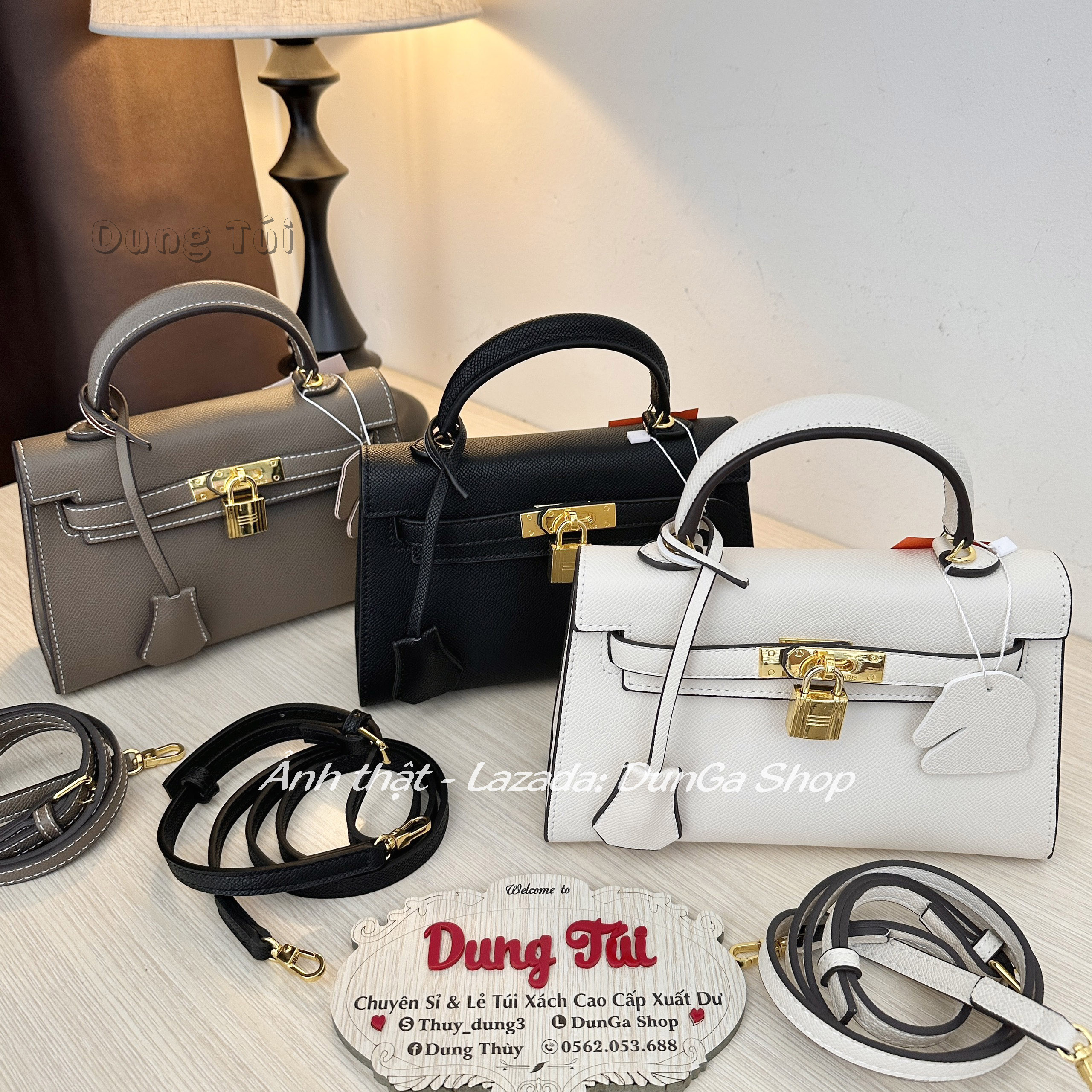 Túi nữ quai xách + đeo chéo size 22 chất da dày dặn kiểu dáng nhỏ gọn full màu