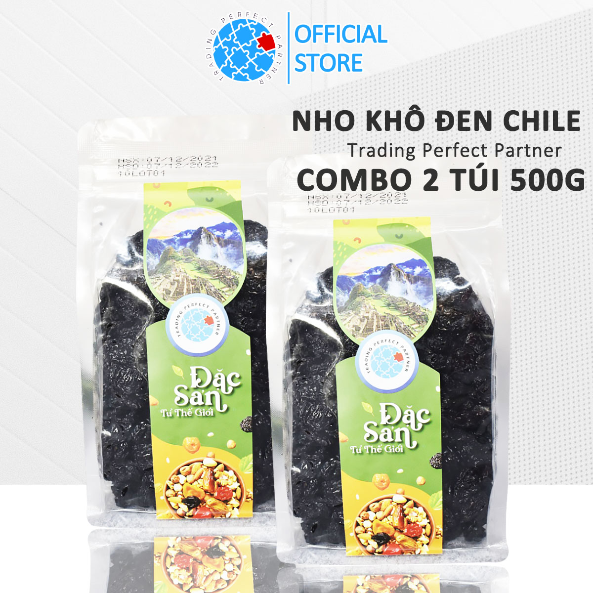 Combo 2 Túi Nho Khô Đen Chile Trading Perfect Partner 500g