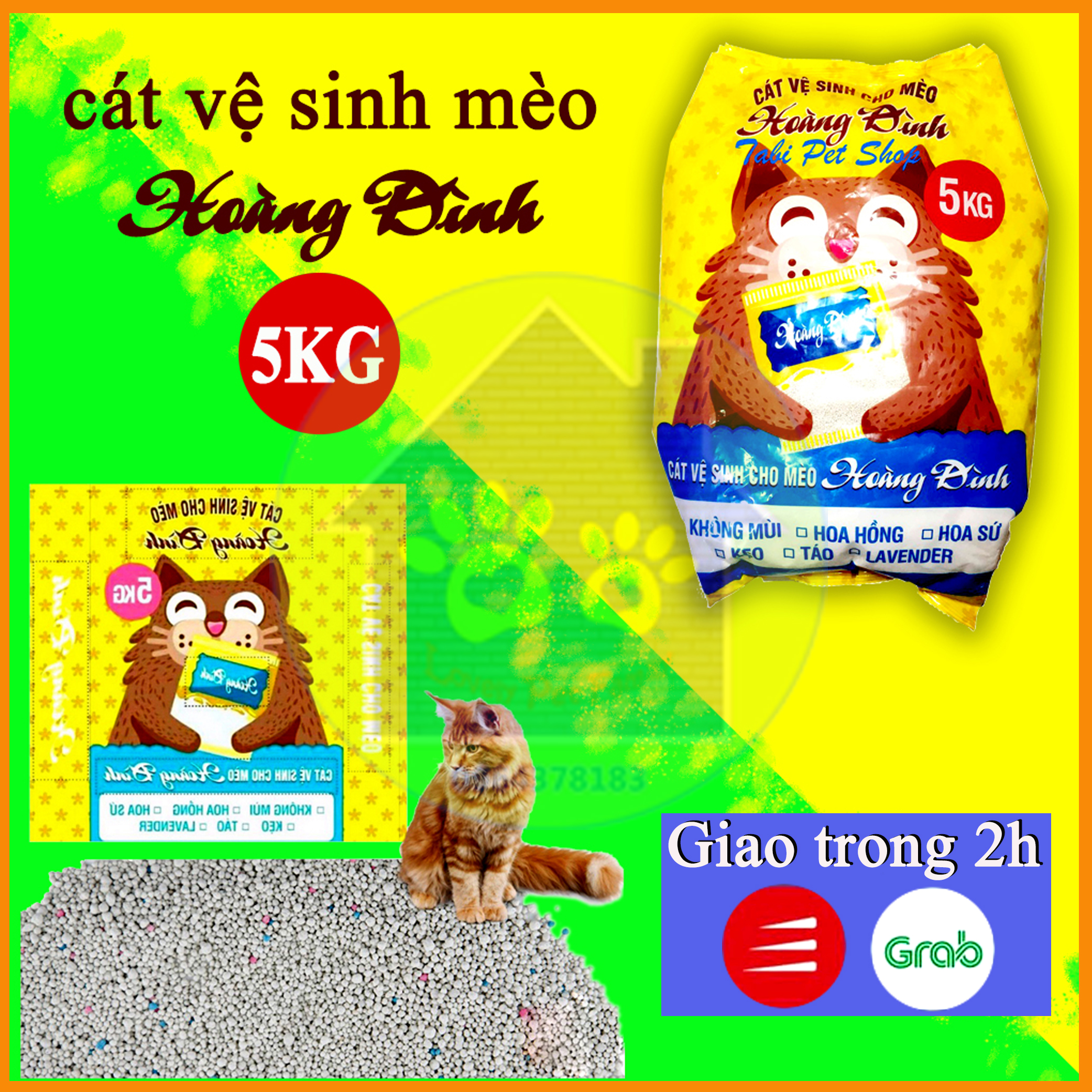 Cát vệ sinh cho mèo Hoàng Đình 5kg