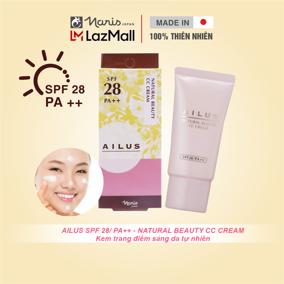 Kem trang điểm sáng da Naris Ailus Natural Beauty CC Cream 30g