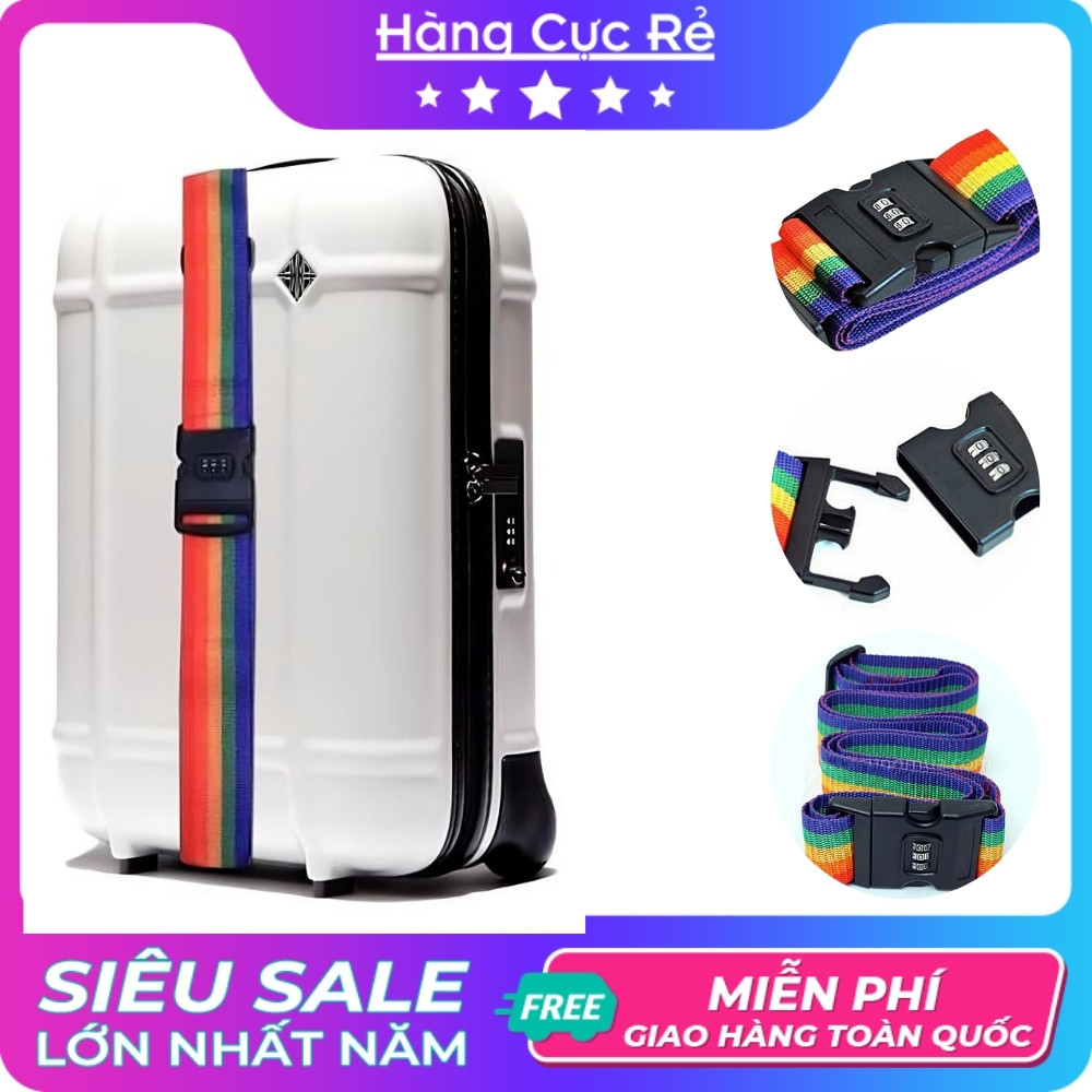 Dây buộc vali có khóa số, ràng hành lí bảo vệ suitcase strap, quấn ngang thắt va li du lịch - Shop Hàng Cực Rẻ