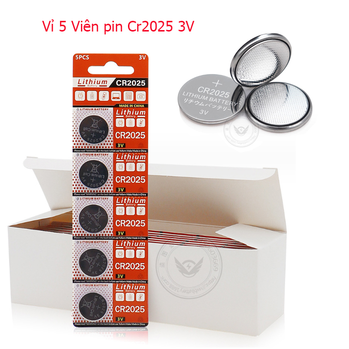 1 vỉ 5 viên pin cúc Lithium 3VCR2025 pin nút cho Cmos, điều khiển, chìa khóa ô tô, xe máy, cửa cuốn