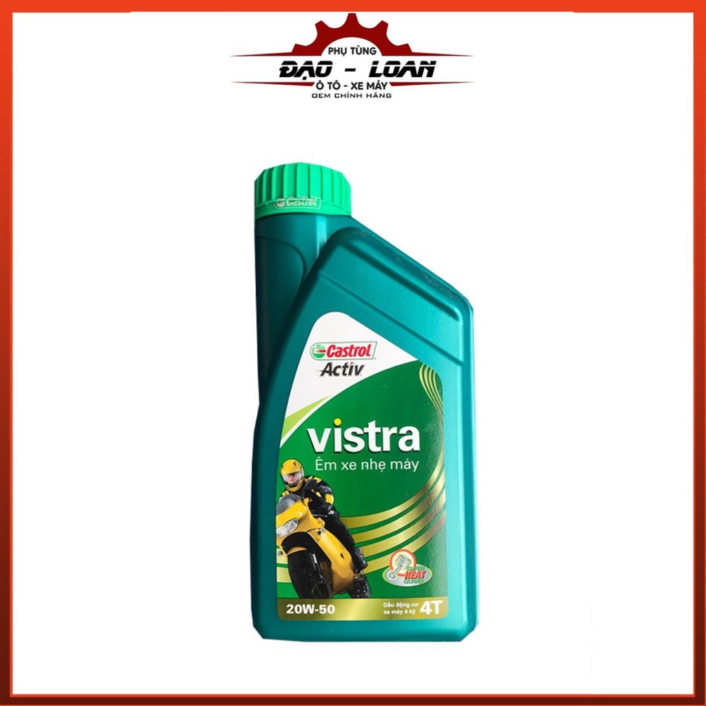 Dầu nhớt castrol vistra 20w50 800ml, 1l cho xe số