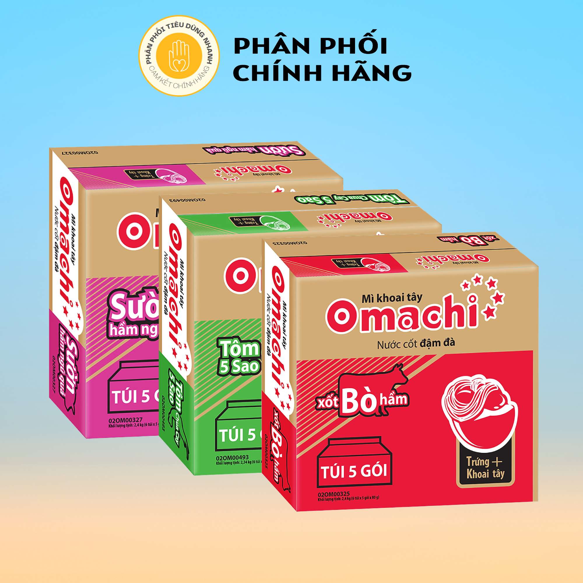 Thùng 30 Gói Mì Ăn Liền Trứng Khoai Tây Omachi Nước Cốt Đậm Đà 80g