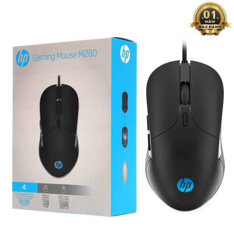 Chuột chơi game hp m280 6400 dpi có đèn led rgb