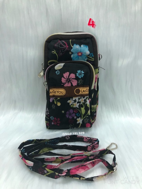[HCM]Túi đeo đựng điện thoại vải dù hoa rất đẹp - Ms 36
