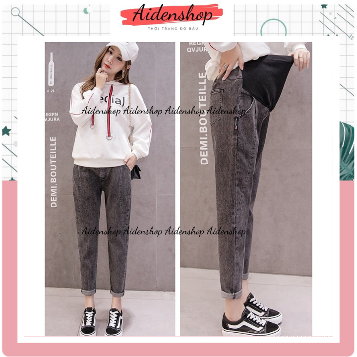 Quần bầu công sở Aidenshop Quần bò bầu jeans