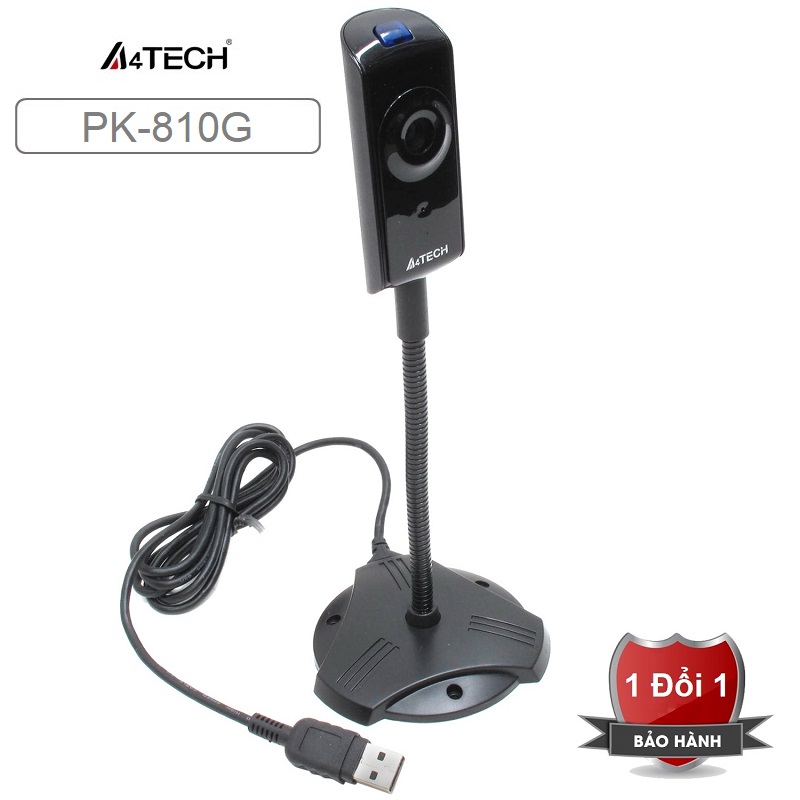Webcam cho máy tính, PC, Laptop A4Tech PK-810G tích hợp Micro - Webcam học online tại nhà 810G