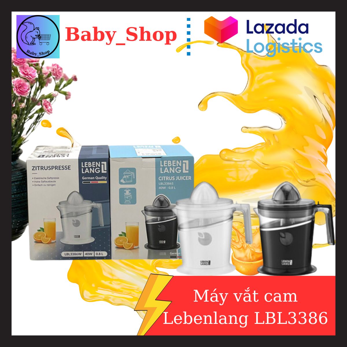 Máy vắt nước cam tự động, máy vắt nước cam - Máy vắt cam lebenlang LBL3386, 800ml - máy vắt cam - Bảo hành 24 tháng.