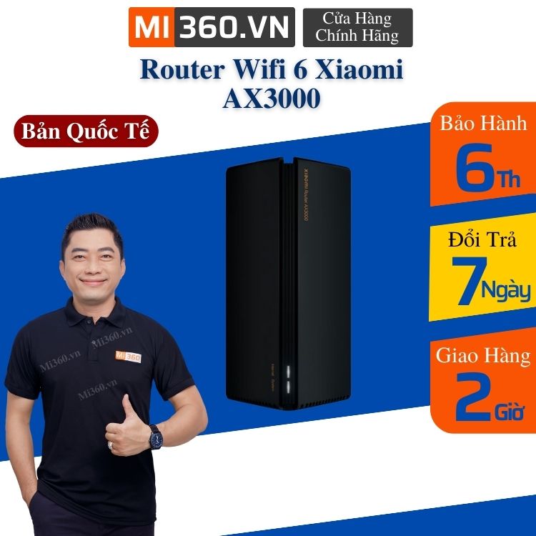 Router wifi 6 xiaomi ax3000 bản quốc tế - bh 6 tháng