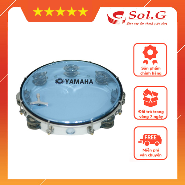 Trống Lắc Tay Bằng Inox YAMAHA loại Xịn, trống gõ bo Yamaha loại tốt màu Xanh Dương - Phân Phối Chính Hãng SolG