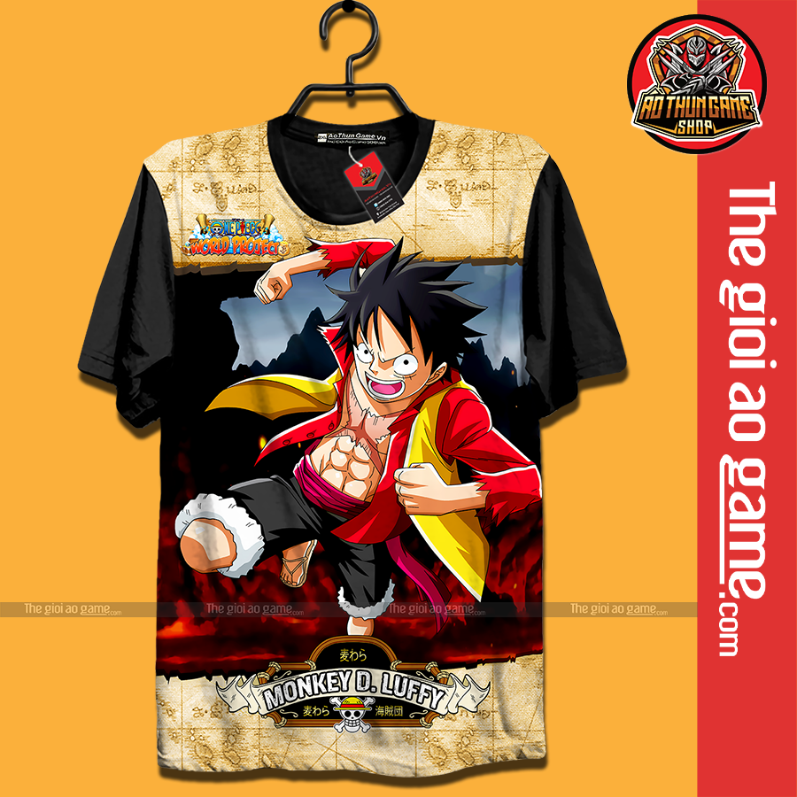 Áo One Piece Luffy 3D Đen, Áo Thun Luffy Màu Đen A01 Phông Unisex Nam Nữ Tay Ngắn Forn Rộng Vải Mềm Mại Mặc Thoáng Mát - Mã SP: LuffyA01 AF / Thegioiaogame.com