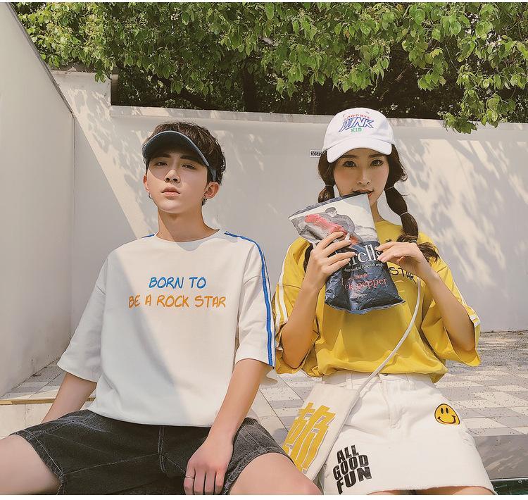 Áo phông, áo thun nam nữ form rộng tay lỡ unisex born to be a rock star freesize 70kg