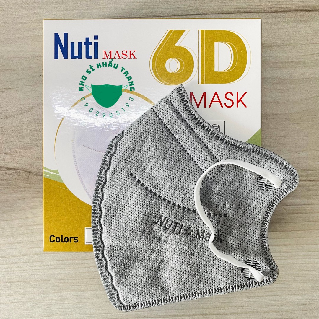 Khẩu trang 6d mask pt hộp 10 cái 5 lớp dày
