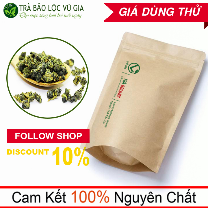 Trà Olong ( Oolong/ Ô Long ) Nguyên Chất Bảo Lộc Vũ Gia (50g/túi) - Nguyên liệu nấu trà sữa, trà trái cây thơm ngon - Giảm cân an toàn, thanh nhiệt cơ thể tăng cường hệ miễn dịch, sức đề kháng, hỗ trợ hệ
