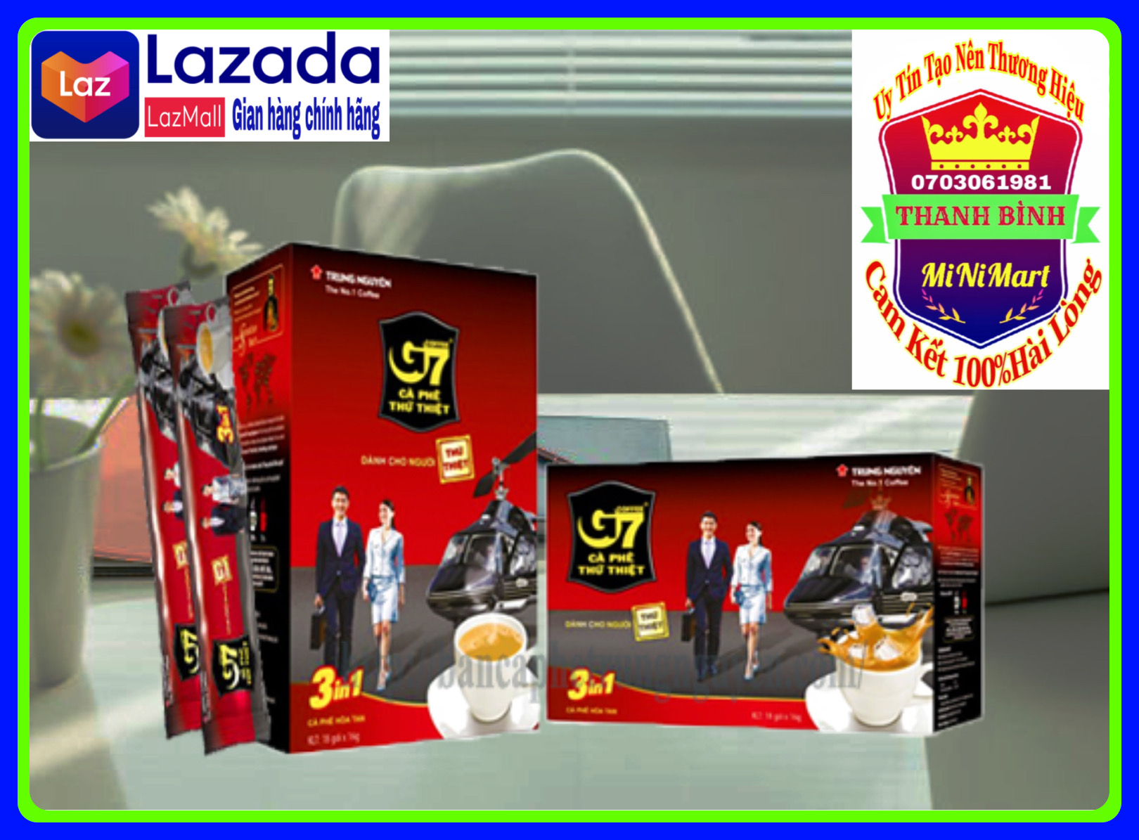 Cà phê hoà tan 3in1 g7 hộp 21gói x16g