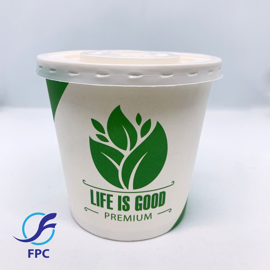 50 bát giấy xanh 12oz (360ml) có nắp