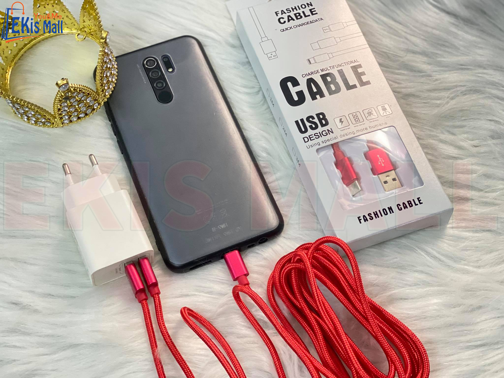 Dây cáp sạc nhanh điện thoại dài 3 Mét Bộ dây sạc Iphone Samsung cao cấp