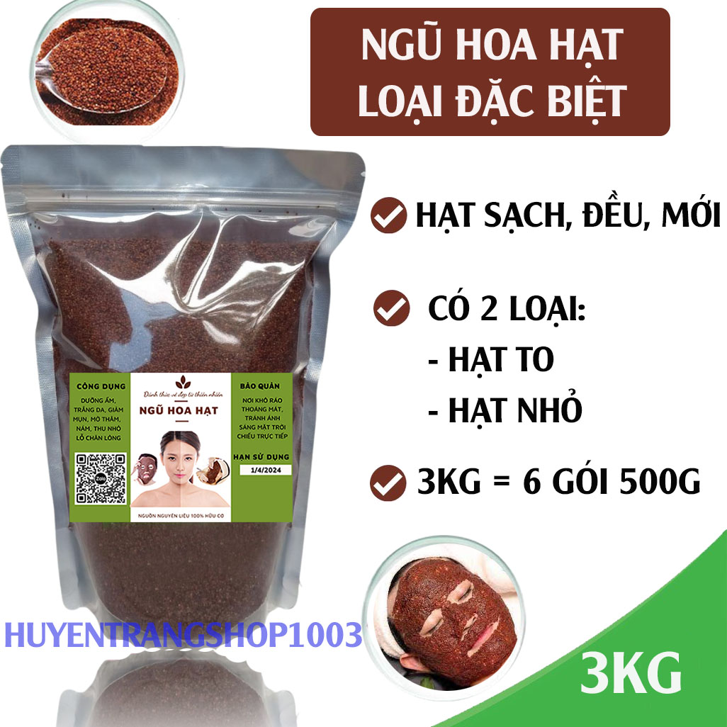 Sỉ 3kg mặt nạ ngũ hoa hạt, hạt ngũ hoa, hạt đình lịch, hạt bình lịch, hạt nhũ hoa
