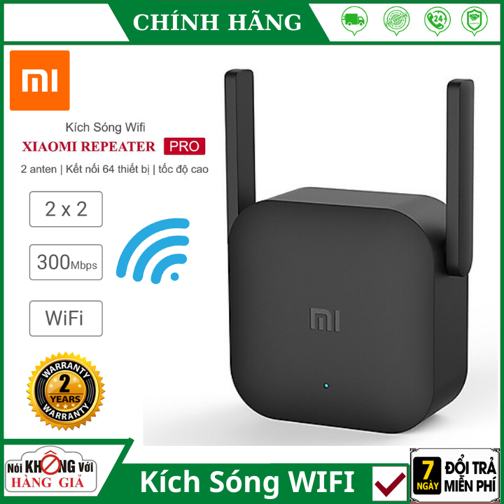 Kích sóng wifi cực mạnh Xiaomi Repeater Pro 300Mbps - Bảo hành 24 tháng - Thiết bị mở rộng sóng wifi 2 râu anten thu phát tín hiệu cực khỏe , bộ khuếch đại wifi giá rẻ , Kích sóng wifi giá rẻ 5ghz
