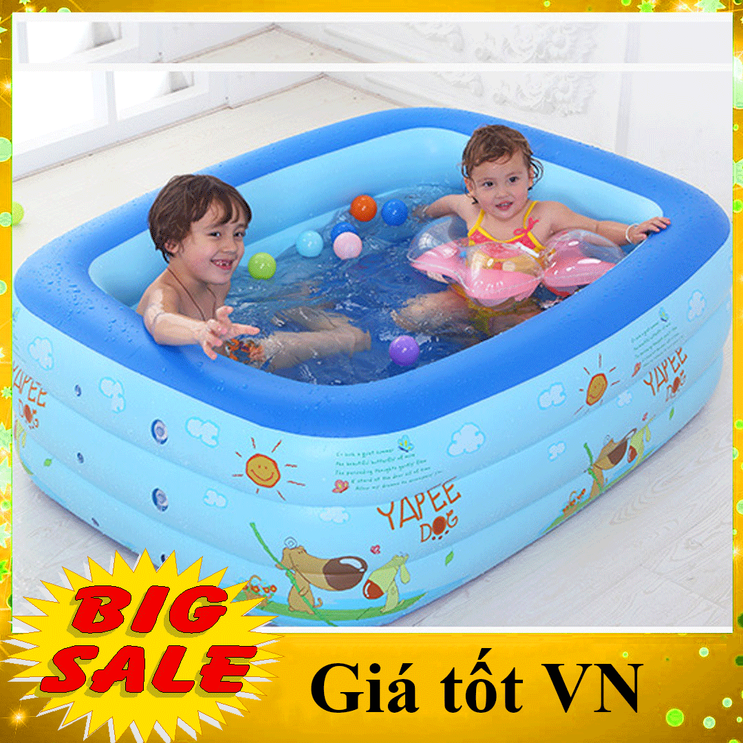 [ HÀNG ĐẸP - LOẠI DÀY- SALE ĐẬM HẠ NHIỆT] Bể bơi 3 tầng dài 1m3 cho bé yêu cùng bố mẹ vui chơi, hồ bơi phao cao cấp