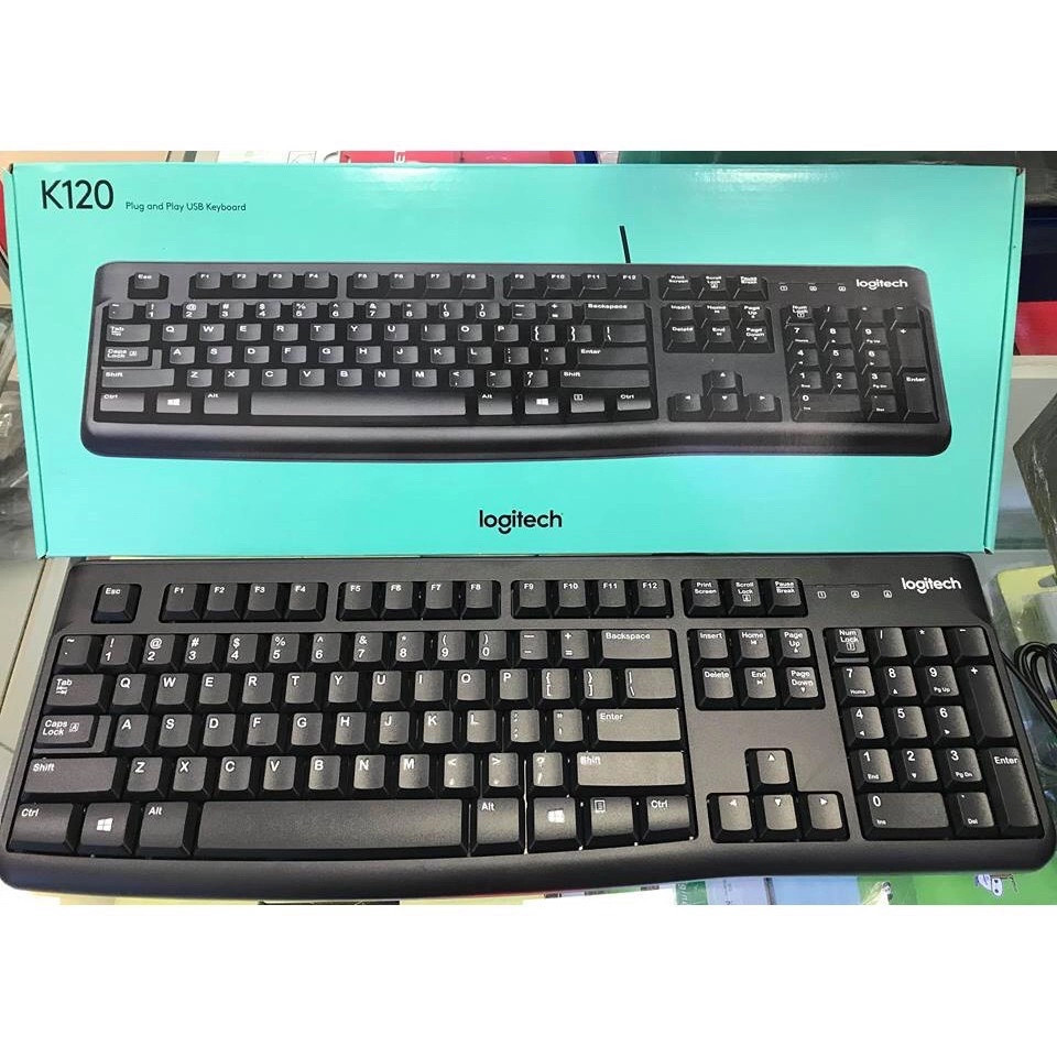 Bàn Phím Có Dây Logitech K120 Chuột Logitech B100 Chính Hãng
