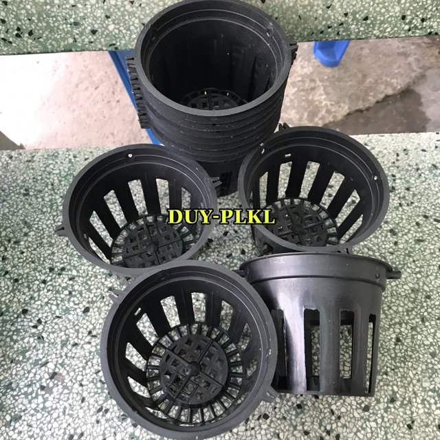 Chậu trồng lan - 10 cái chậu nhựa đen trồng lan size 12cm. chậu nhựa đen phi 12. chuyên trồng lan.