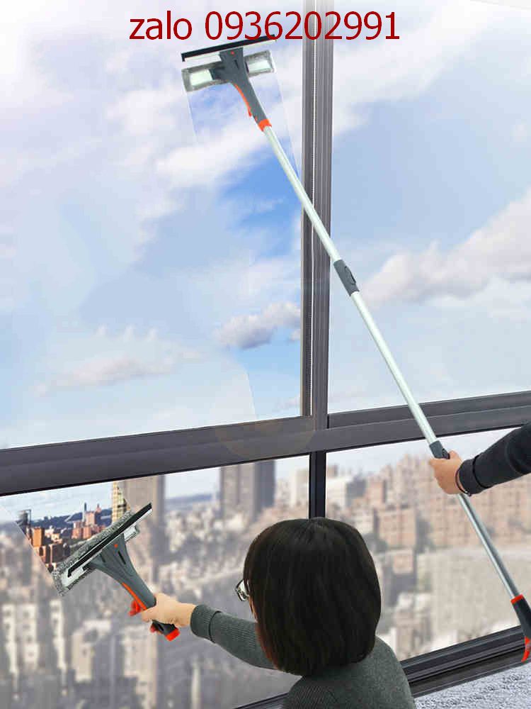 Cây lau kính thông minh kèm bình xịt tự động cán dài 1,75m- Chổi lau vệ sinh kính , lau dọn nhà đón tết tiện lợi cây lau có bình xịt