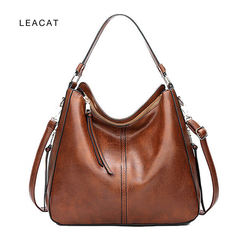 Túi Xách Nữ Bằng Da Leacat Hobo, Túi Đeo Vai Đi Chơi, Ví Thời Trang, Phong Cách Cổ Điển, Sức Chứa Lớn