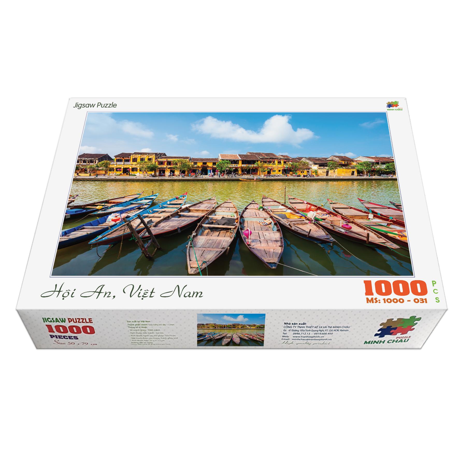 Bộ tranh xếp hình jigsaw puzzle cao cấp 1000 mảnh ghép Hội An, Việt Nam 50