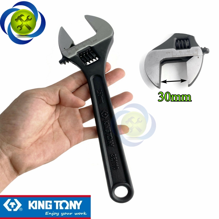 Mỏ lết đen 250mm kingtony 3611-10p loại 10 inch mở hàm 30mm