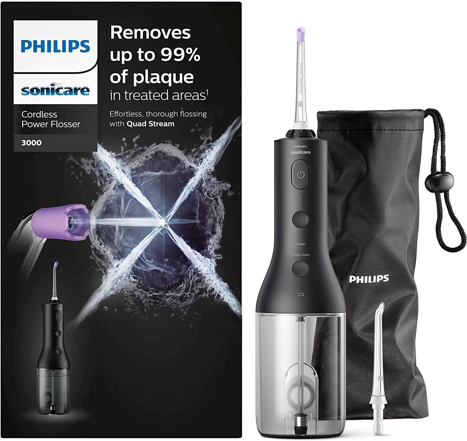 Tăm nước philips sonicare kabelloser power flosser 3000 hx3806 / 33