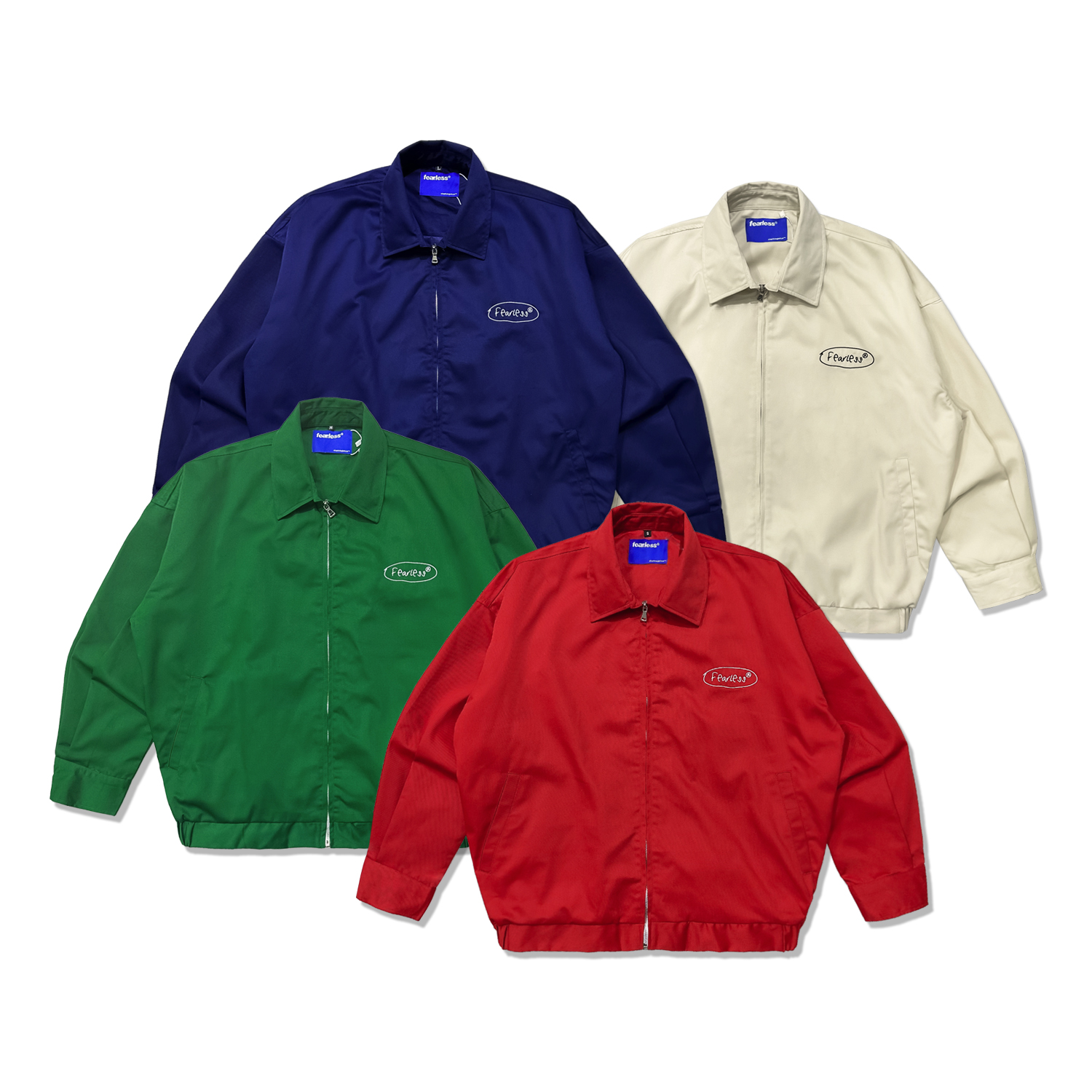 Áo khoác kaki zip fearless oval logo