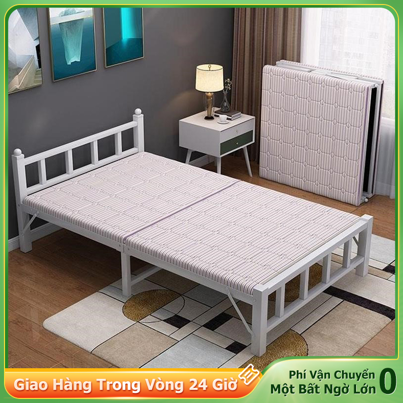 NES Giường gấp khung sắt 1 người nằm, 2 người nằm chắc chắn Giường xếp gọn thông minh, Giường gấp ngủ trưa văn phòng