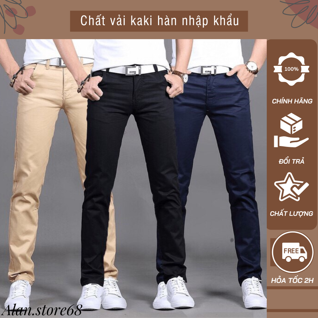 Quần kaki nam dáng đứng, quần âu kaki chất liệu vải cao cấp