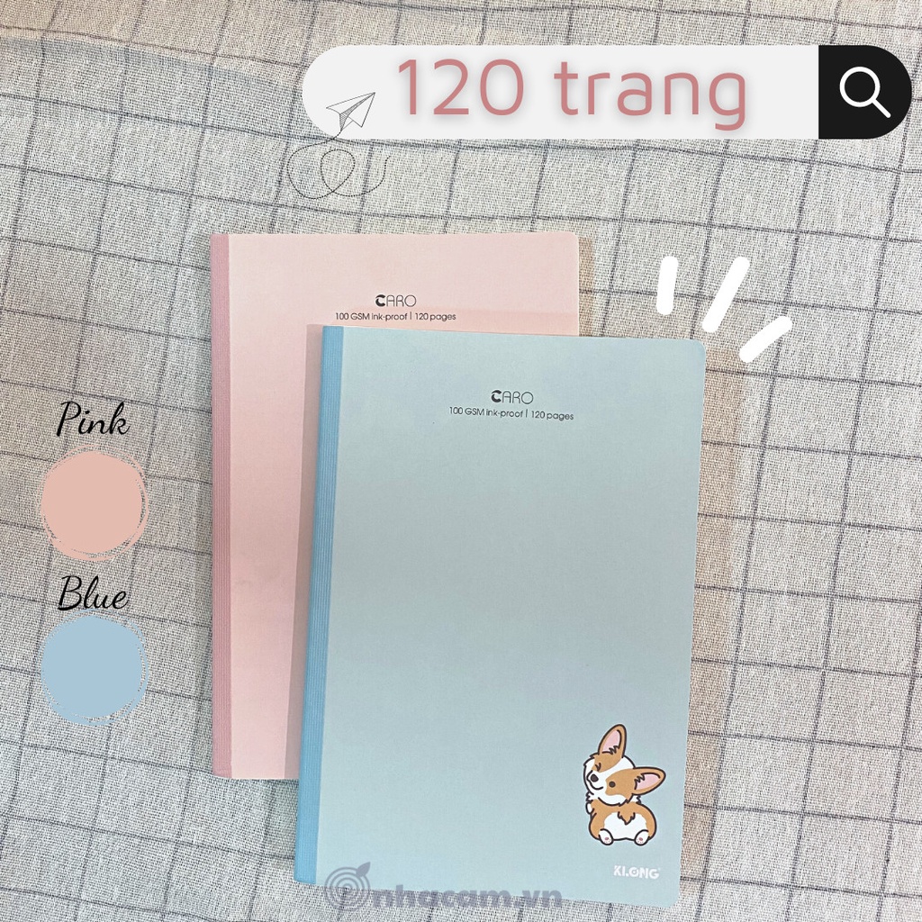 Vở Caro 120 trang May Dán Gáy 100GSM Klong Nhà Cam