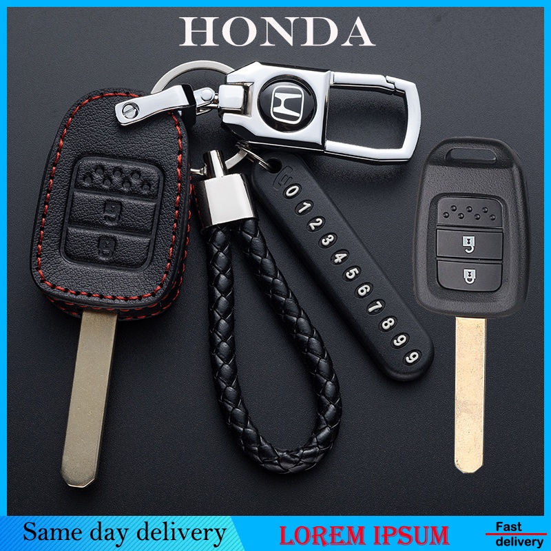 Bao da chìa khoá honda brio / brv 2014 - 2018 chìa khoá cơ handmade da thật 002