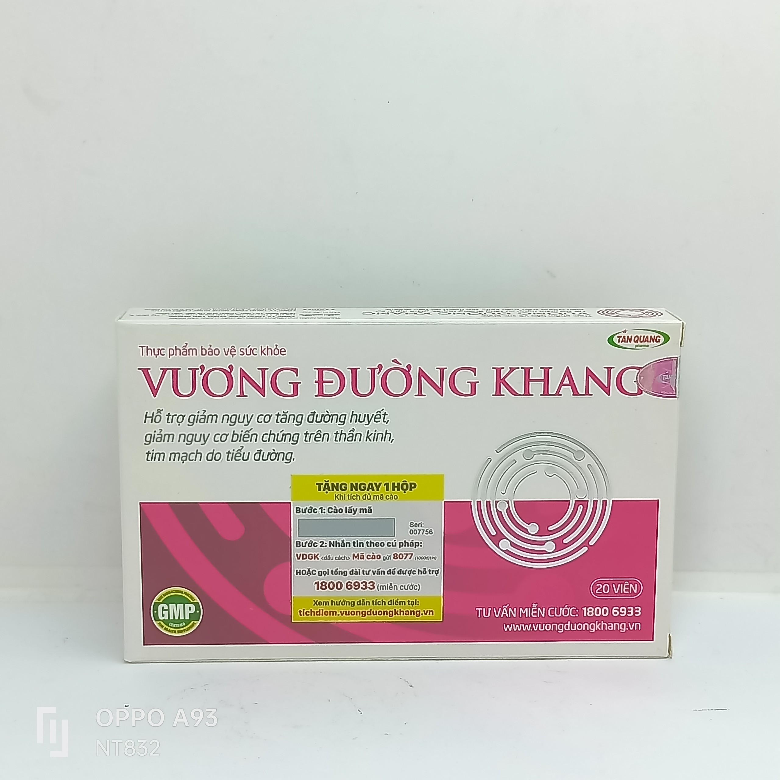 Vương đường khang hộp 20 viên hỗ trợ ngăn ngừa biến chứng tiểu đường
