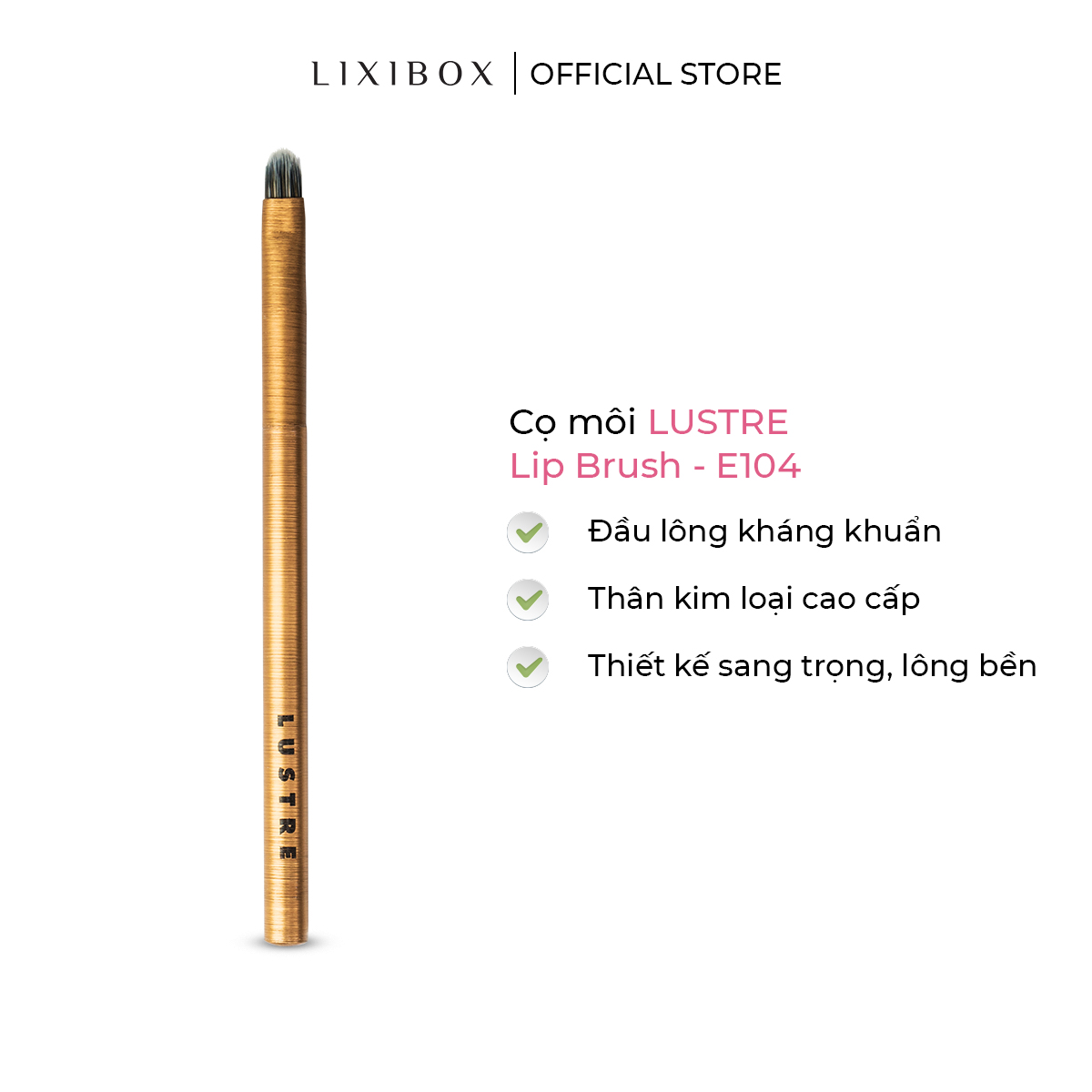 Cọ môi lustre pro makeup brush - lip brush - gold edition e104