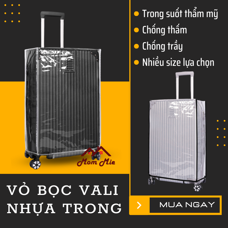 Túi bọc vali trong suốt - vỏ trùm vali bảo vệ chống trầy nhựa trong, bao trùm vali - M140