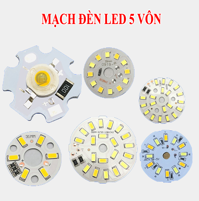 Mạch led tròn 3w 5w 10w điện dc 5v - chế đèn led tiện dụng