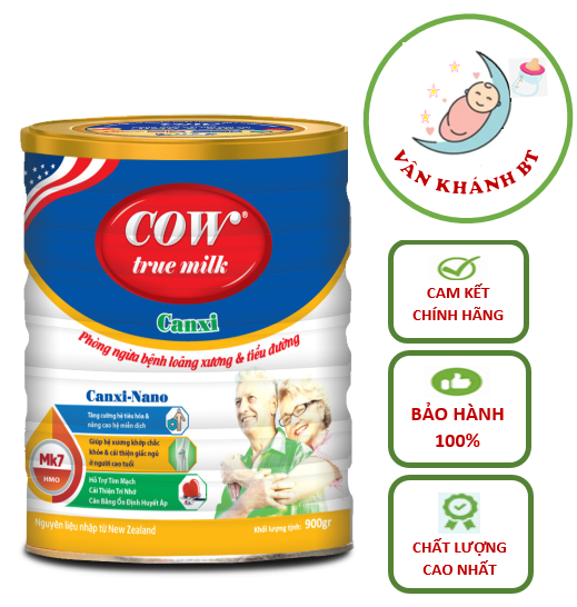 Sữa bột cow true milk canxi nano 900g date 08/2025