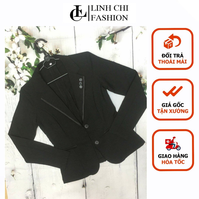 ÁO VEST NỮ TAY DÀI MÀU ĐEN VIỀN ĐEN MÃ LC29 VATI TUYẾT MƯA LOẠI 1 FORM ÔM ĐẸP