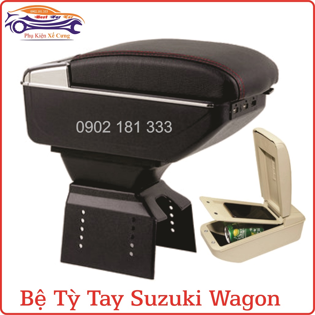 Bệ tỳ tay Suzuki Wagon R+ cao cấp tích hợp 7 cổng USB, lắp đặt dễ dàng, nhanh chóng