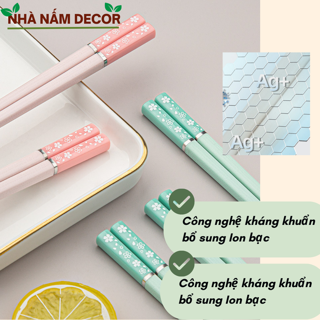 Đũa phong cách Nhật bản kháng khuẩn họa tiết hoa Đào