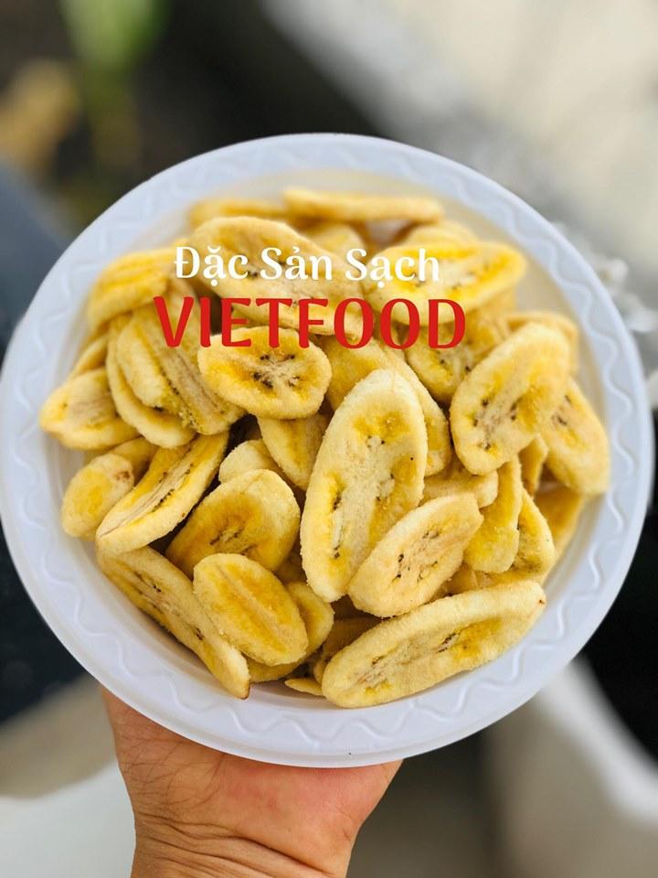 1kg (2 túi) Chuối sấy giòn VIETFOOD - Loại A